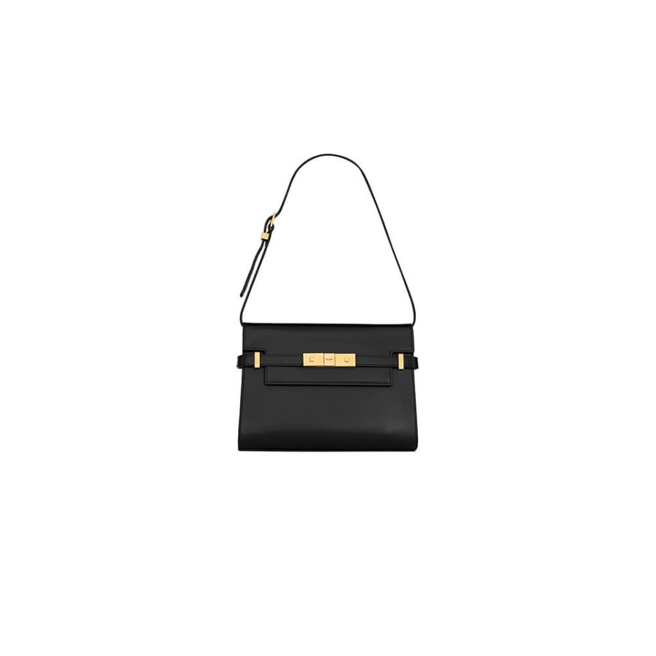 MANHATTAN SMALL SHOULDER BAG IN BOX SAINT LAURENT LEATHER