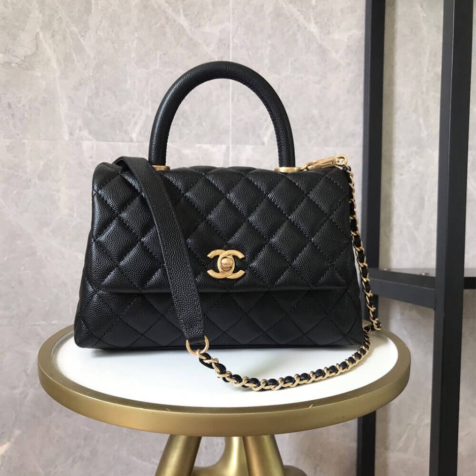Ch*el coco handle flap shoulder bag pm