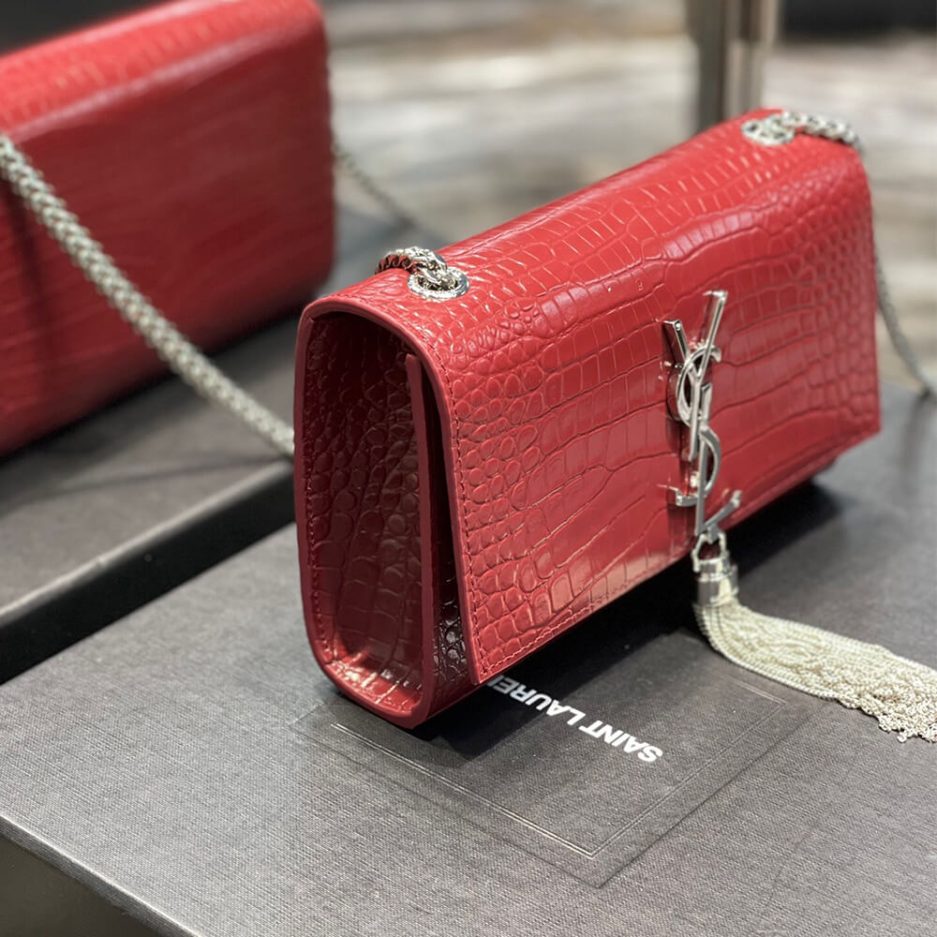 YSL KATE EMBOSSED SHOULDER BAG