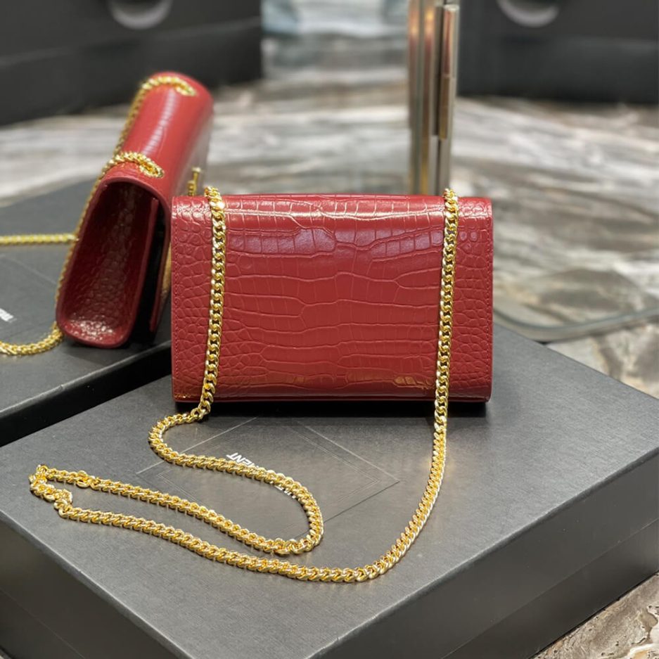 YSL KATE EMBOSSED SHOULDER BAG