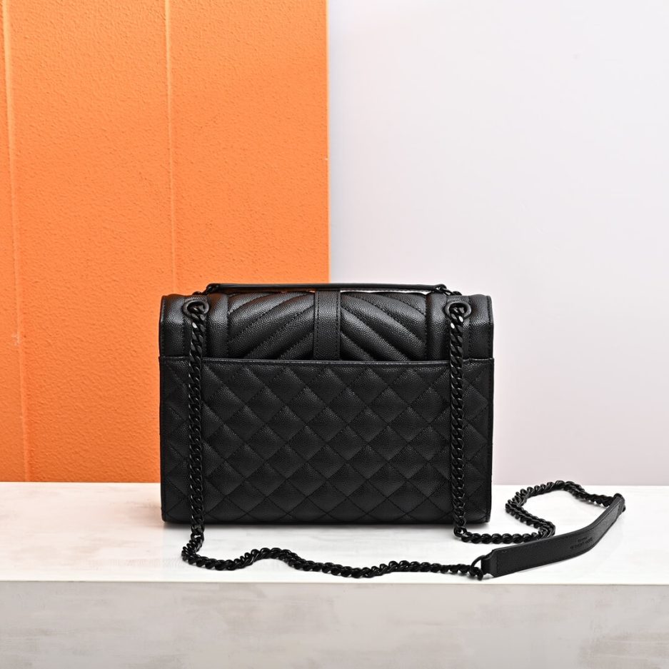 YSL ENVELOPE MEDIUM IN QUILTED GRAIN DE POUDRE EMBOSSED LEATHER