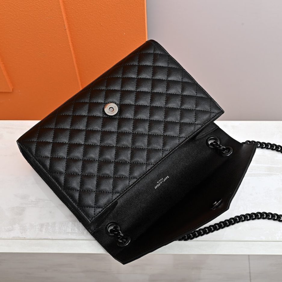YSL ENVELOPE MEDIUM IN QUILTED GRAIN DE POUDRE EMBOSSED LEATHER