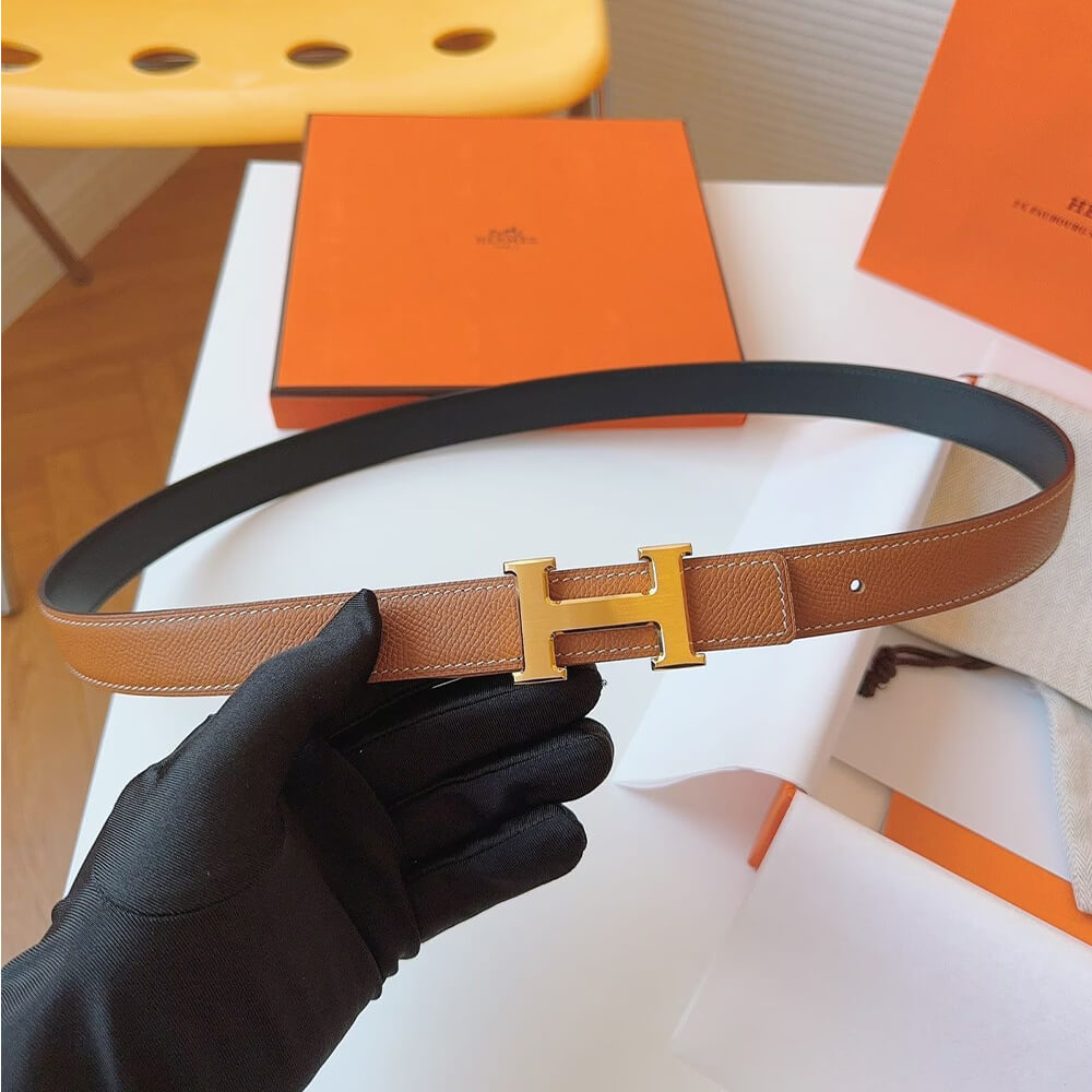 Mini Constance belt buckle & Reversible leather strap 24 mm