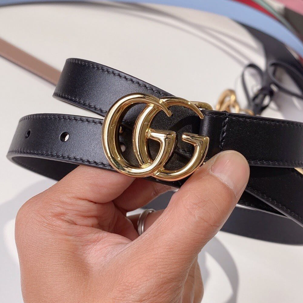 CINTURA GG MARMONT IN PELLE CON FIBBIA LUCIDA
