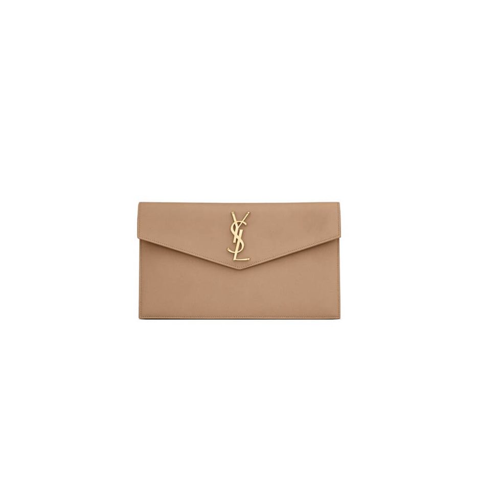 YSL UPTOWN POUCH IN GRAIN DE POUDRE EMBOSSED LEATHER