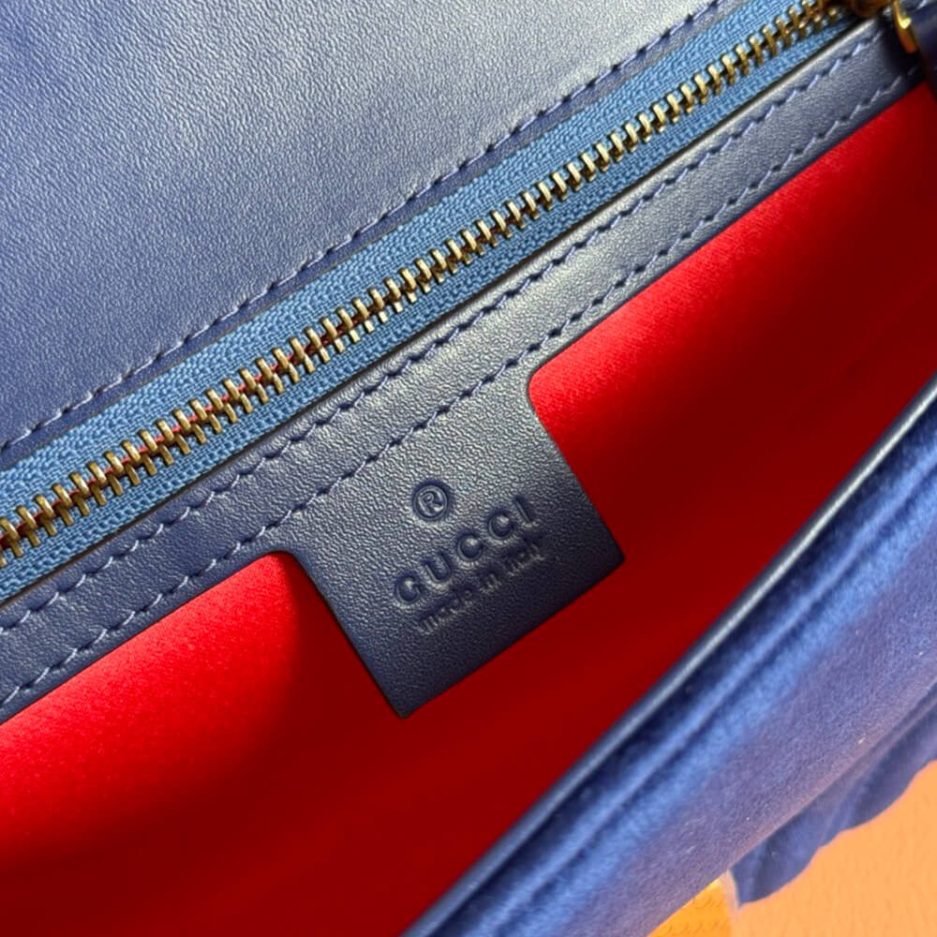 GG Velvet Small Marmont shoulder bag