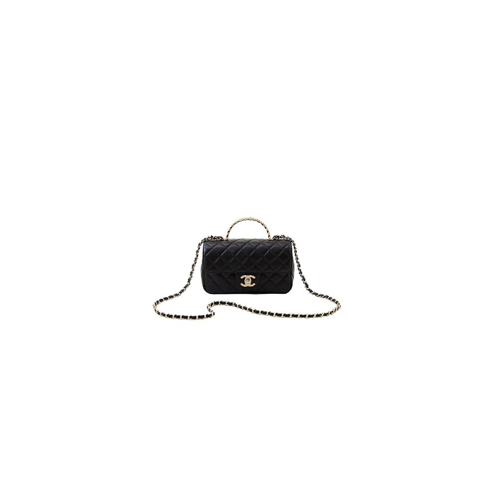 Ch*el mini flap bag with top handle
