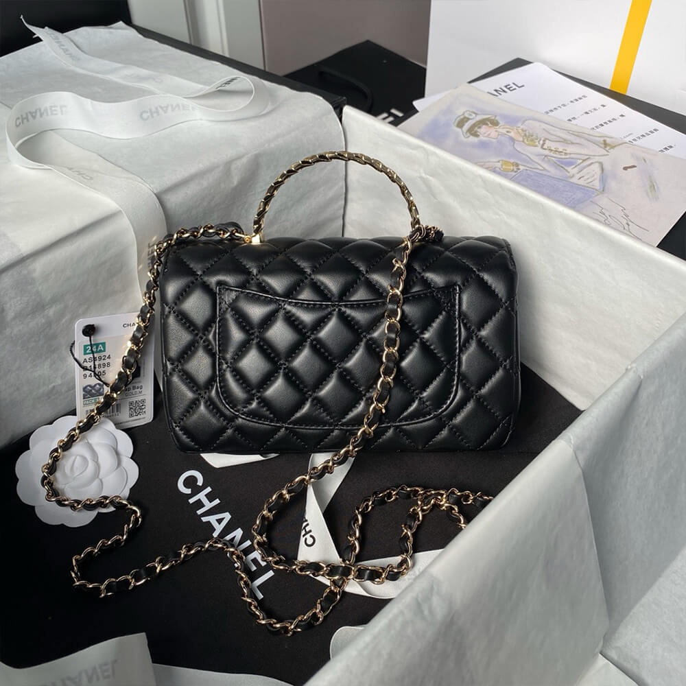 Ch*el mini flap bag with top handle