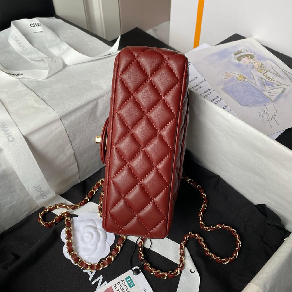 Ch*el mini flap bag with top handle