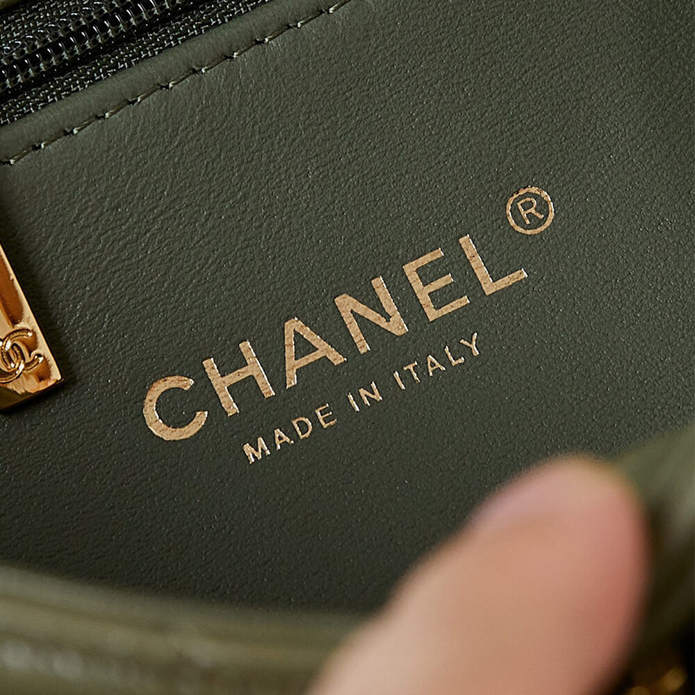 Ch*el flap bag with top handle